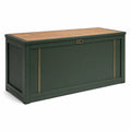 Cofre de metal y madera de pino 150x60x65 cm verde