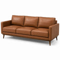 Sofá de tres plazas de cuero marrón 220cm
