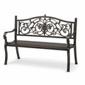 Banco de jardín de hierro fundido 128x60x85 cm negro