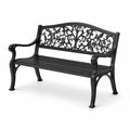 Banco de hierro fundido con diseño floral 120 cm