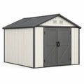 Cobertizo de acero galvanizado 277x319x192 cm blanco/gris