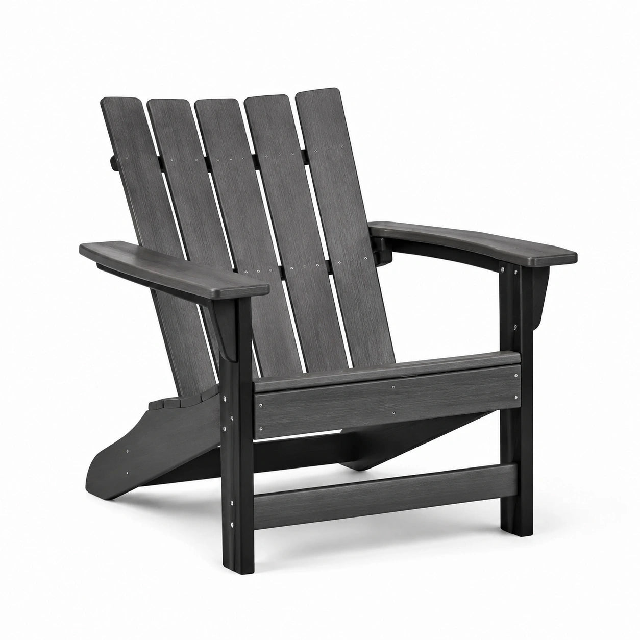 Silla Adirondack de Madera Plástica Negra para Exterior